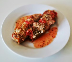 Look good? This dish combines North African,  Greek, Italian and Polish flavors.